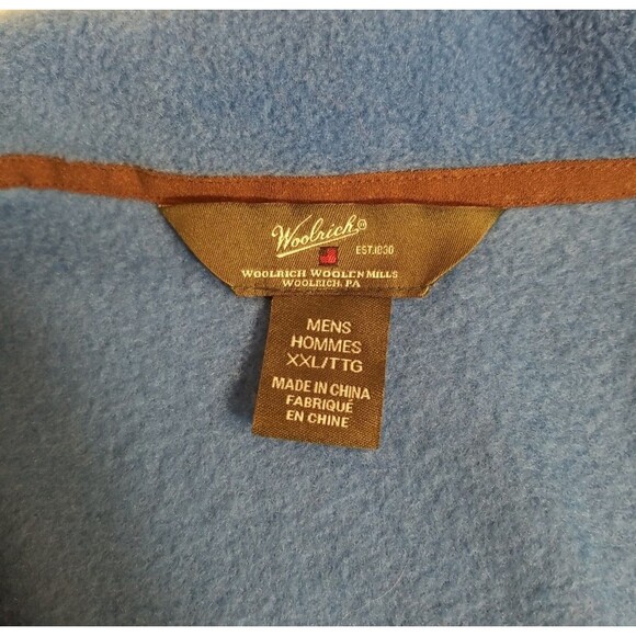 Woolrich Men's Sleeveless Blue Fleece Vest 2XLT - Pre-Owned Two Pockets       T8 - Picture 4 of 6